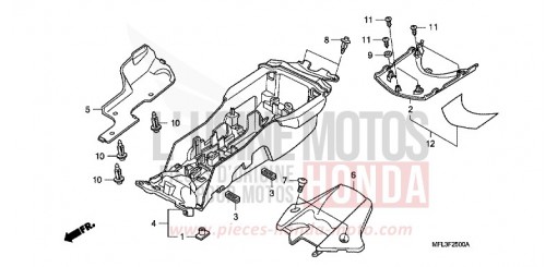 GARDE-BOUE ARRIERE (CBR1000RR) CBR1000RR8 de 2008